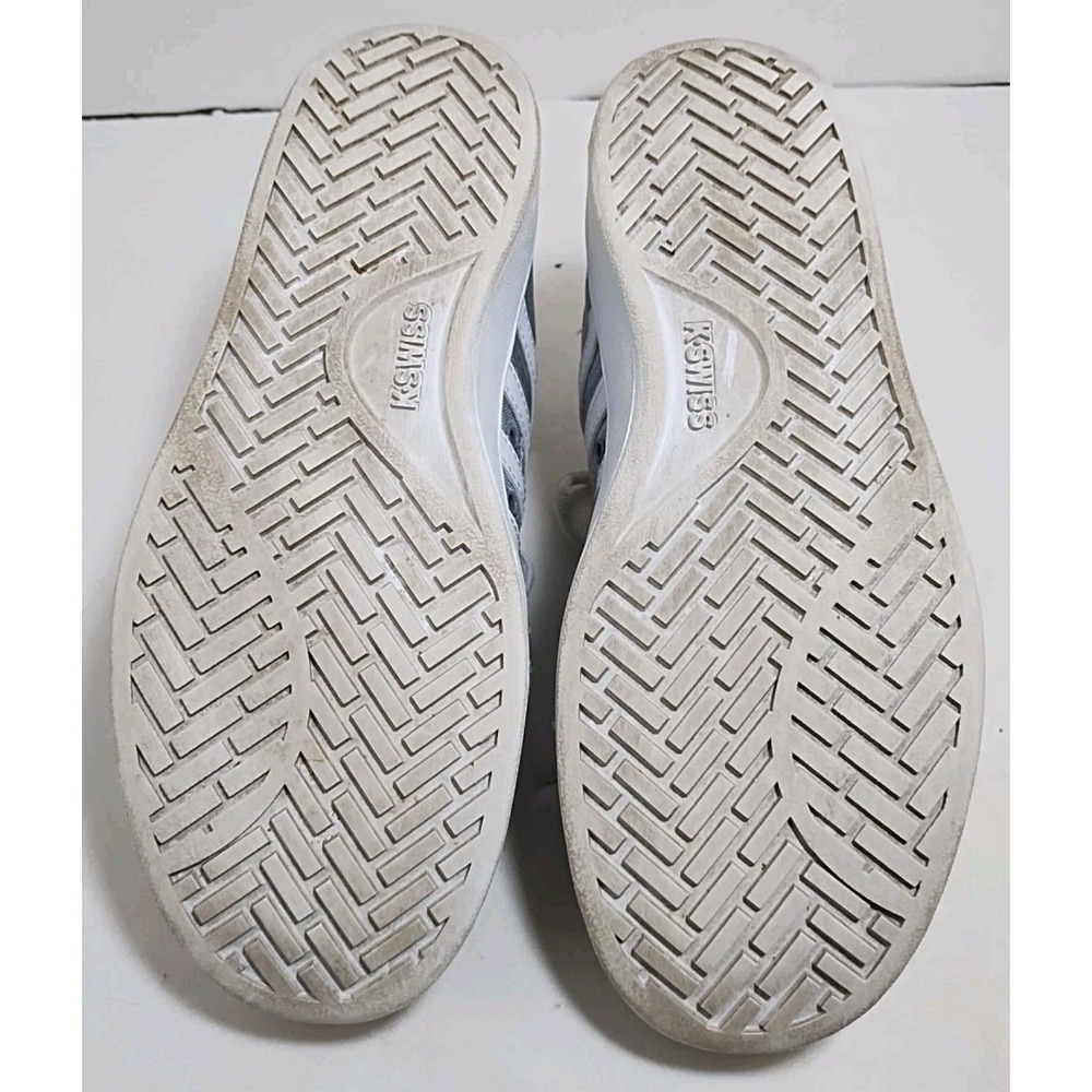 K-Swiss Sneakers Women's 6.5 Gray Canvas Tennis Shoes White Stripes Kswiss - Picture 6 of 13